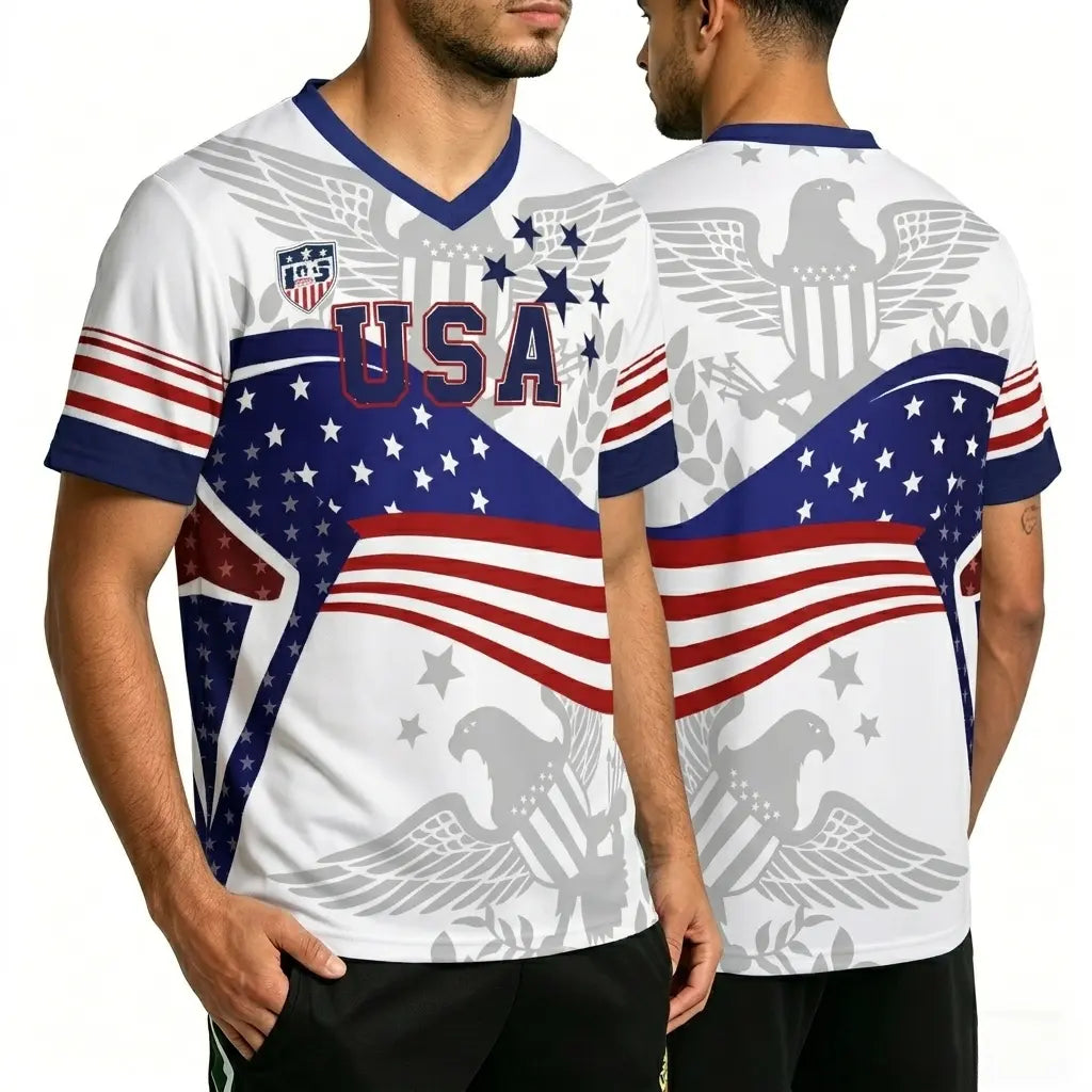⚽️V-Neck USA Bald Eagle Graphic Soccer Jersey, 2026 USA Fans Jersey, Gift for Soccer Fans, America Soccer Jersey for Player